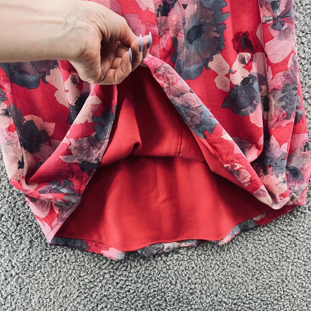 Rebecca Taylor Dress Pink Floral Silk Sleeveless Cut Out Above Knee - Picture 11 of 14